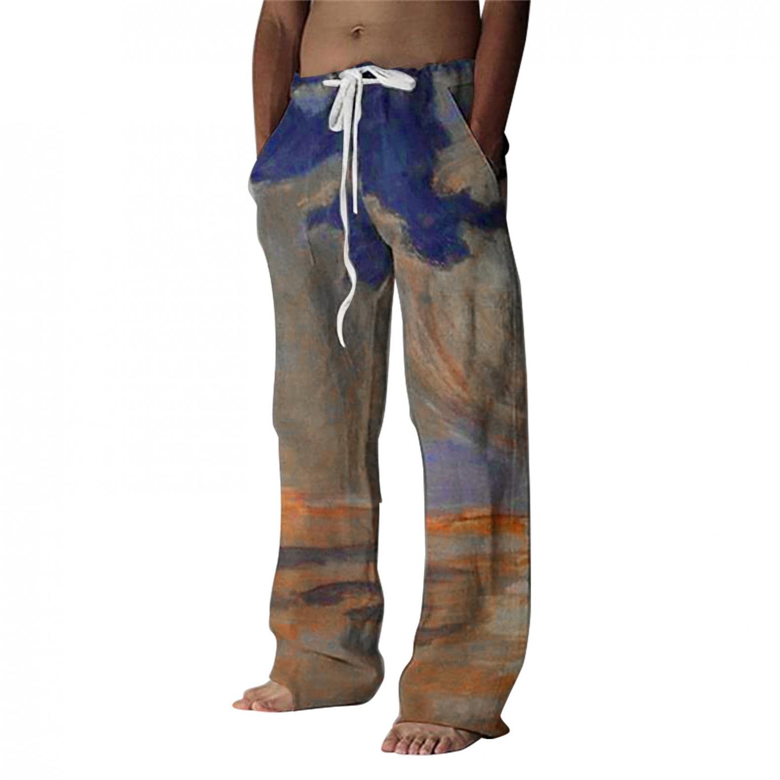 **Men's Joggers with Drawstring Waist & Pockets - Solid Color Sweatpants for Running, Gym, Workout & Casual Wear**