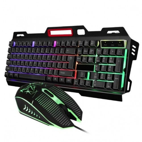 CMK 198 RGB Rainbow LED Backlit Mechanical Gaming Keyboard and Mouse Combo Set - Wired USB Ergonomic for PC, Mac, PS4, Xbox - Perfect for FPS, MOBA, MMO Gaming & Office Work