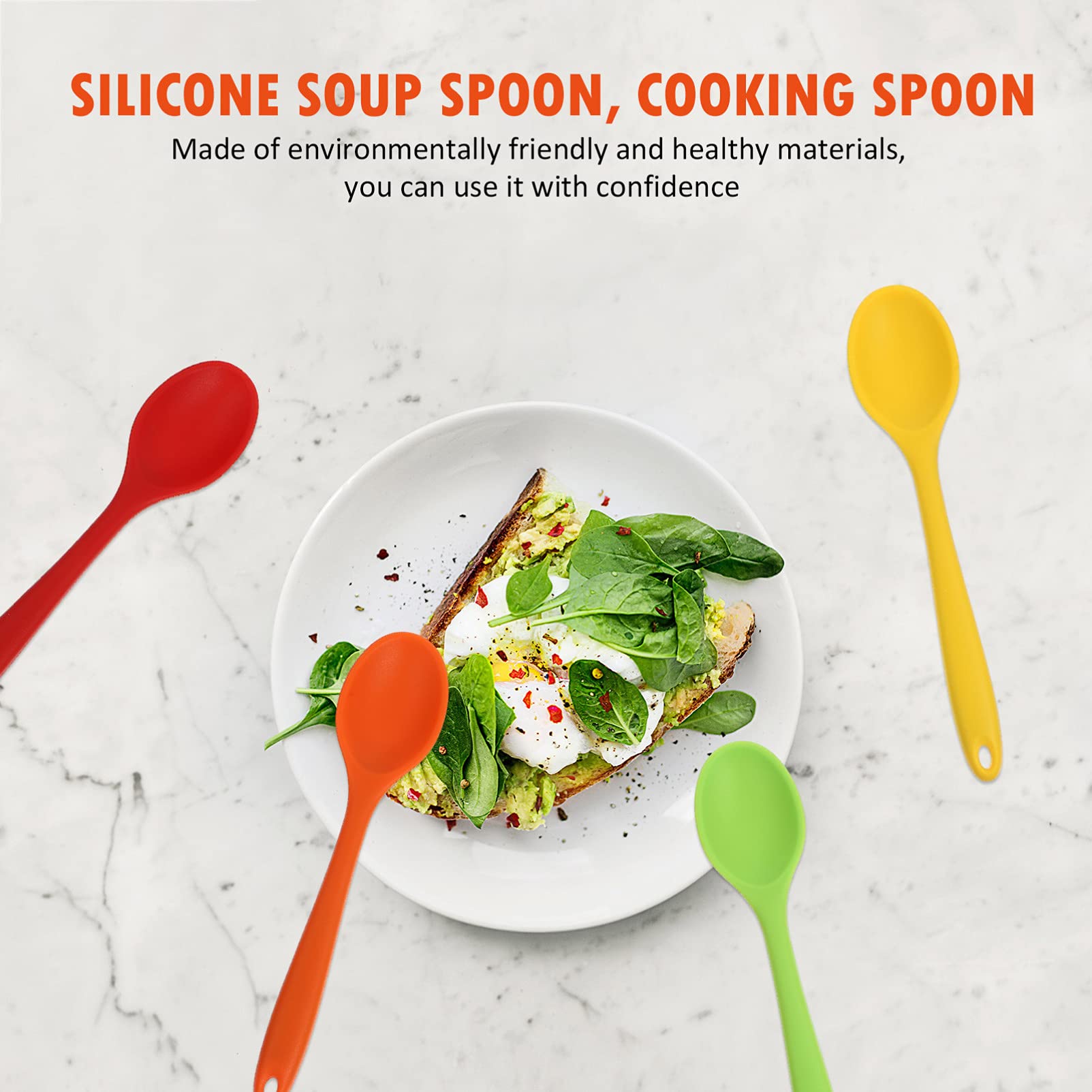 DOITOOL 4-Piece Nonstick Silicone Serving Set for Appetizers, Salad, Rice, Fruit, Japanese Ramen, Cakes & Drinks - Perfect for Cooking, Baking, Kids Meals & Party Serving