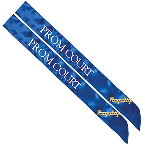 Blue/White Court Sashes/Gold Royalty Pins