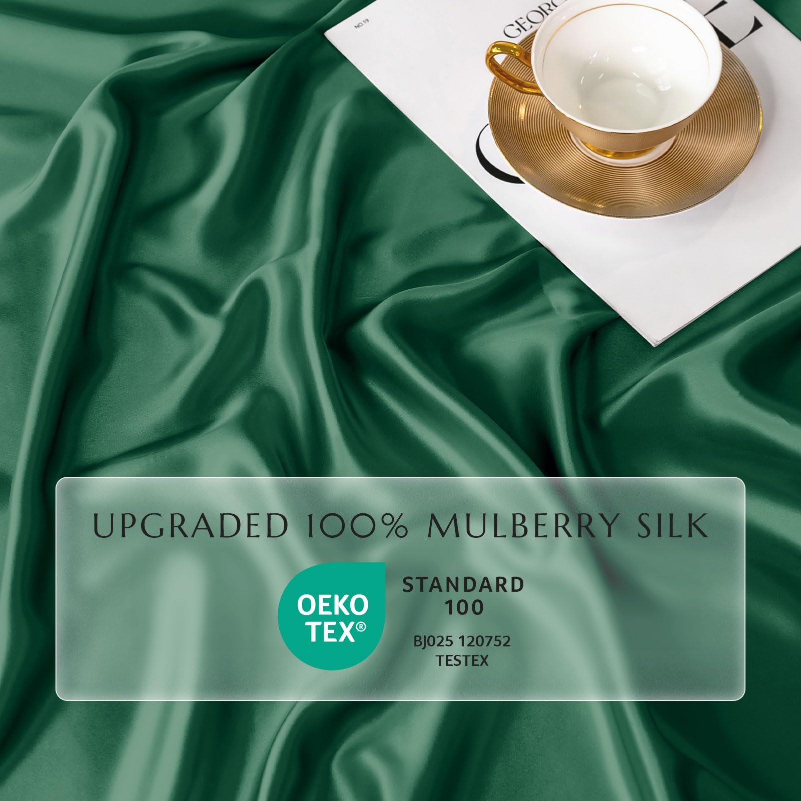 Premium 100% 7A+ Mulberry Silk Duvet Cover - Seamless & Breathable Luxury Bedding with Easy Care Zipper Closure (Full Size, Emerald Green) | Perfect for Allergy Relief, Temperature Regulation & Luxurious Sleep Experience