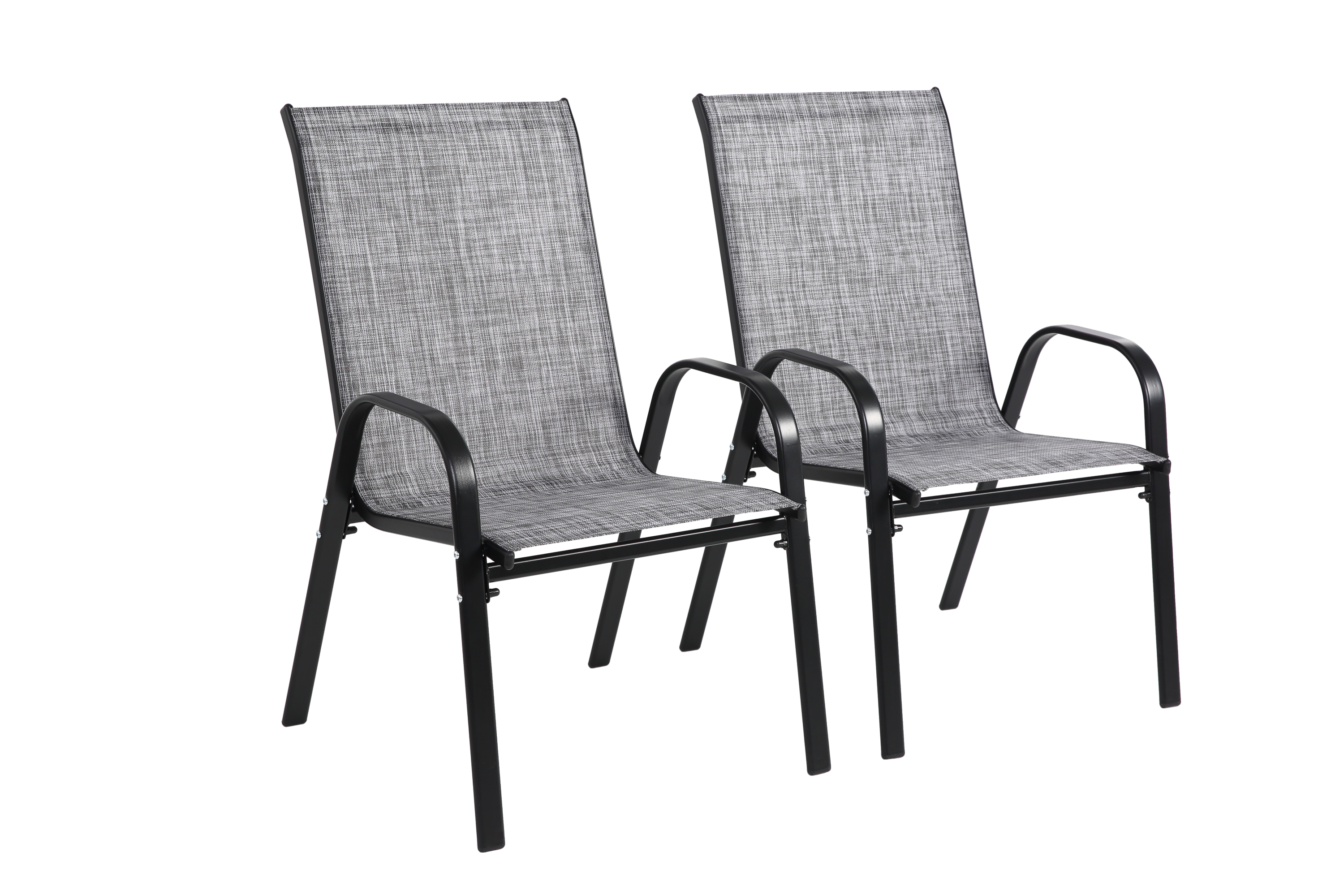 2 Piece Patio Chairs Set - Breathable Textilene Fabric Outdoor Camping Chairs with Armrest & High Backrest - Foldable Garden Chairs for Patio, Pool, Beach, Yard & Backyard (Space Saving Design) - Perfect for Relaxing, Sunbathing & Outdoor Gatherings