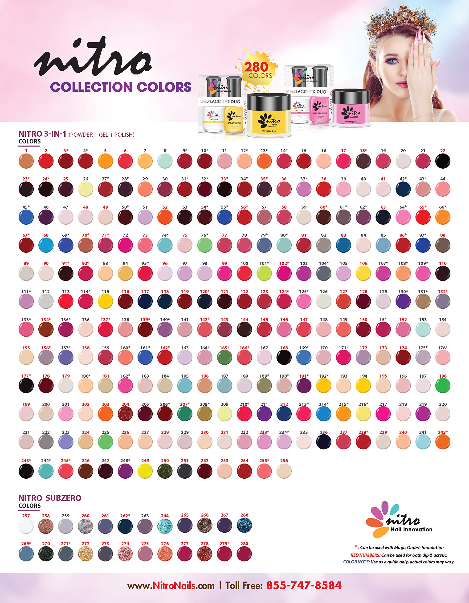 Nitro Dipping Powder Color 062 (NO252) - Professional Nail Art Dip Powder for Salon & Home Manicures - Perfect for French Tips, Ombre Nails & Nail Extensions