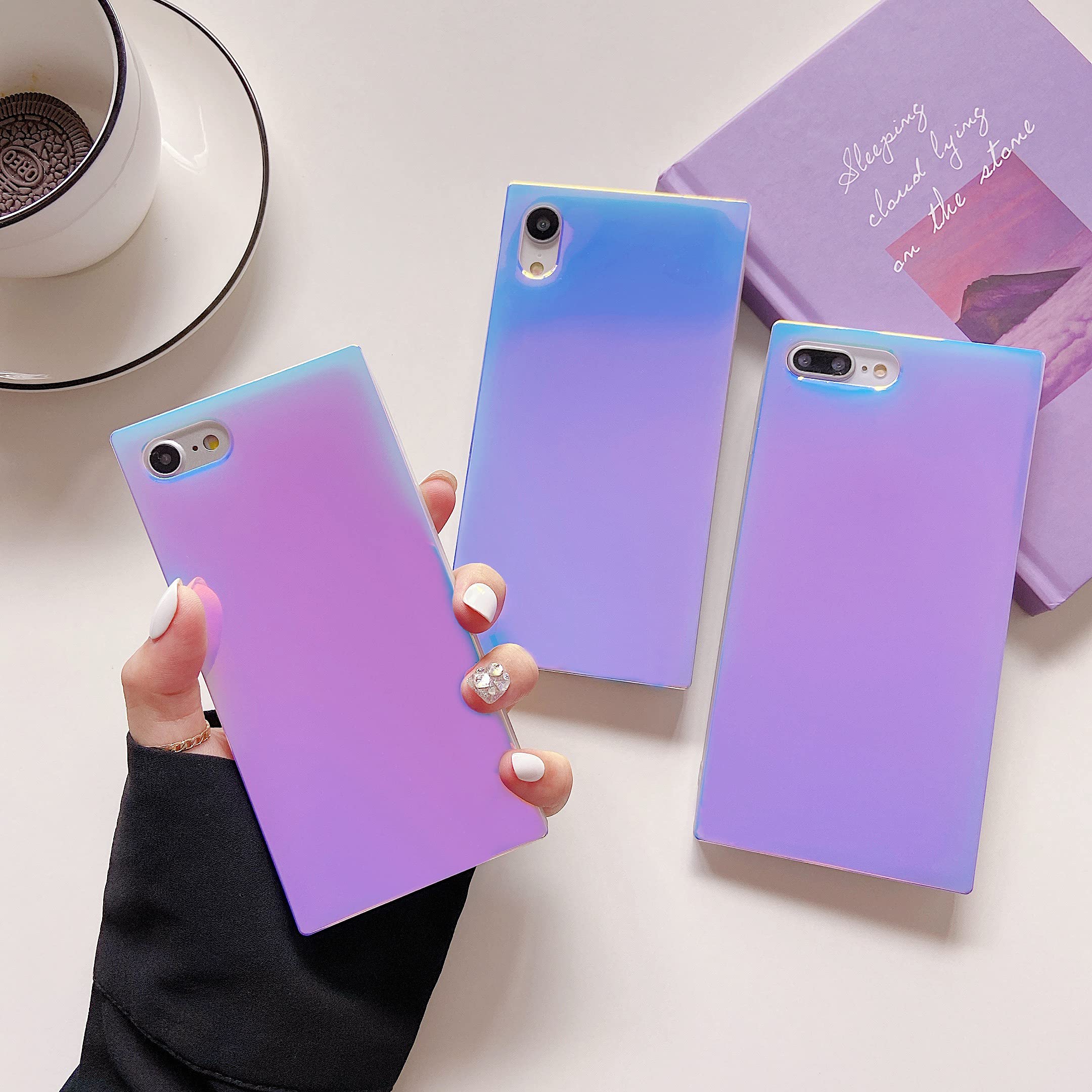 Cocomii Holographic Mirror iPhone XR Case - Iridescent Rectangle Protective Cover for iPhone XR 6.1 inch (Opaque) - Trendy Phone Case for Women, Girls & Men | Perfect for Daily Use, Parties & Gifting