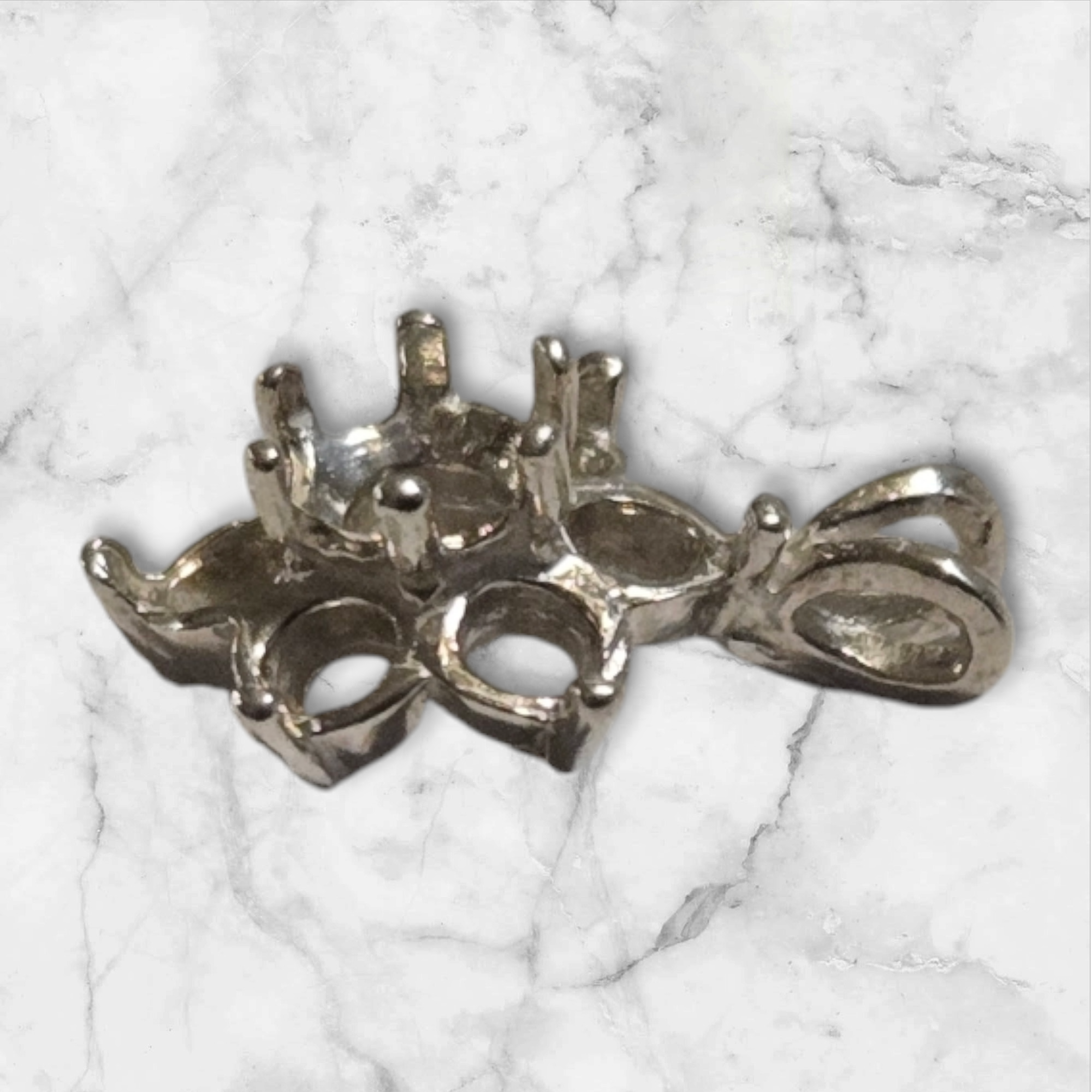 Solid Sterling Silver or 14K Gold Multi-Stone Round Cluster Pre-Notched Pendant Setting - Handcrafted Jewelry Made in USA (161 230/141 230) - Perfect for Necklaces, Bracelets & DIY Jewelry Making