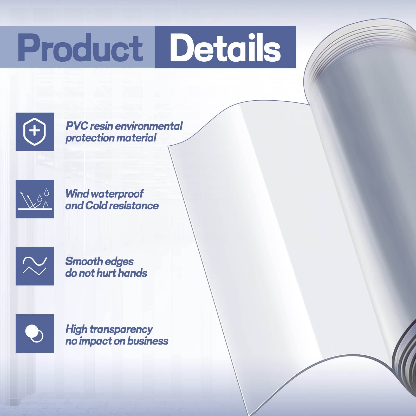 Juexica Heavy-Duty PVC Strip Door Curtain Kit - 0.08'' Winter Thickness, Waterproof & Insulated Freezer Door Cover for Cooler, Warehouse, Garage - Hurricane & Dust Protection for Industrial & Commercial Use