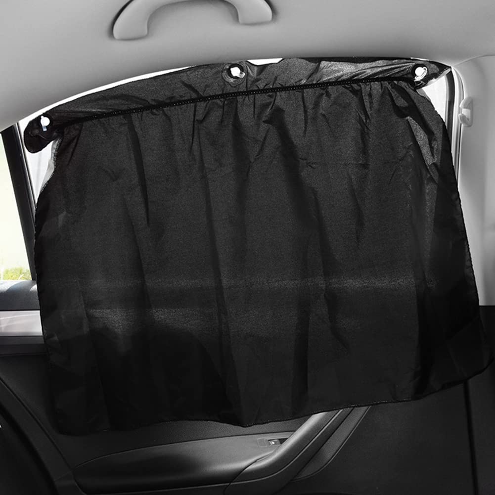 4PCS Car Window Sun Shades with Suction Cups - Adjustable Side Sunshades (70x52cm) for Most Cars - Perfect for Parking & Road Trips