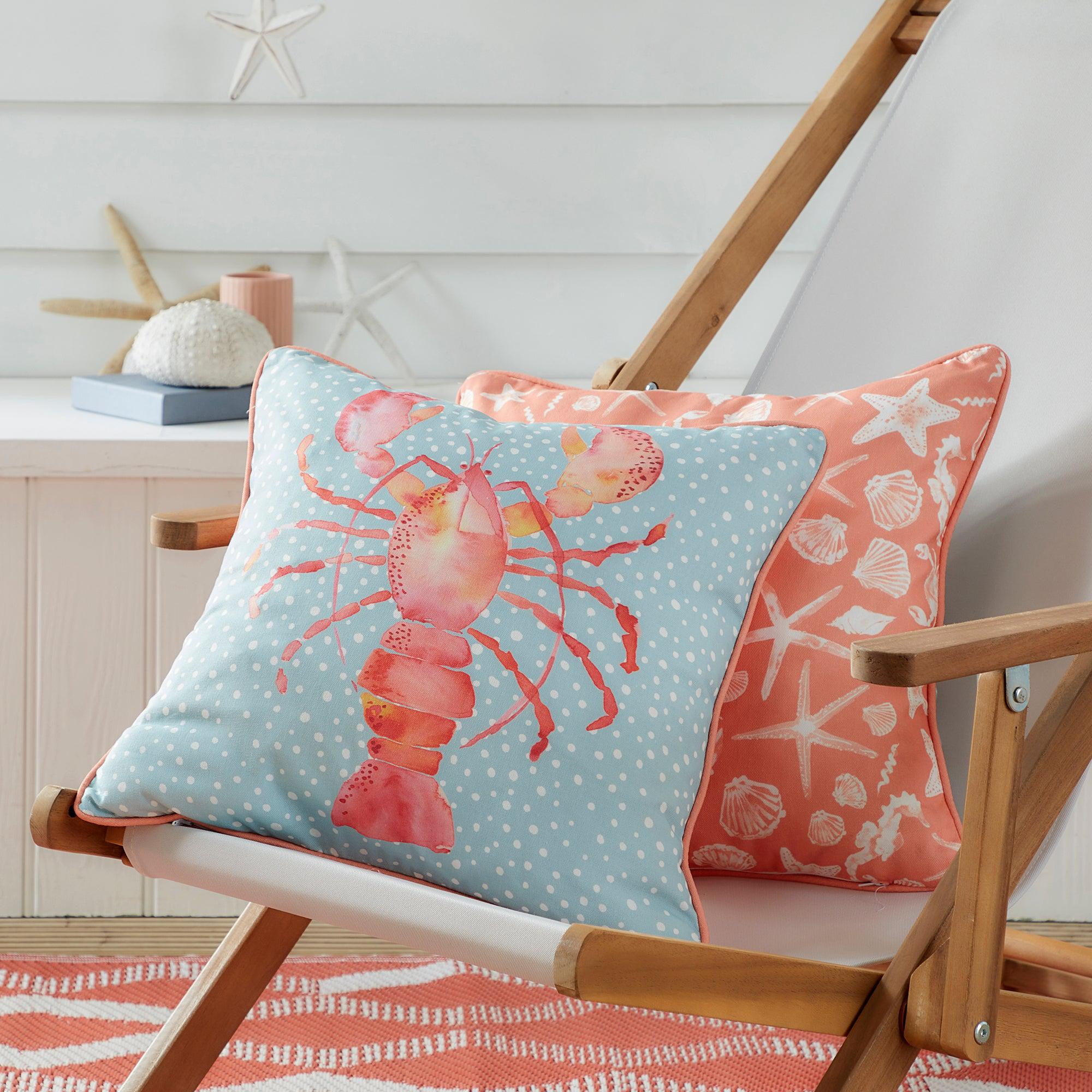 Premium Fusion Lobster Outdoor Cushion - Waterproof & UV Resistant Orange Patio Cushion for Garden, Poolside & Beach Lounge Chairs - Comfortable Outdoor Furniture Accessory