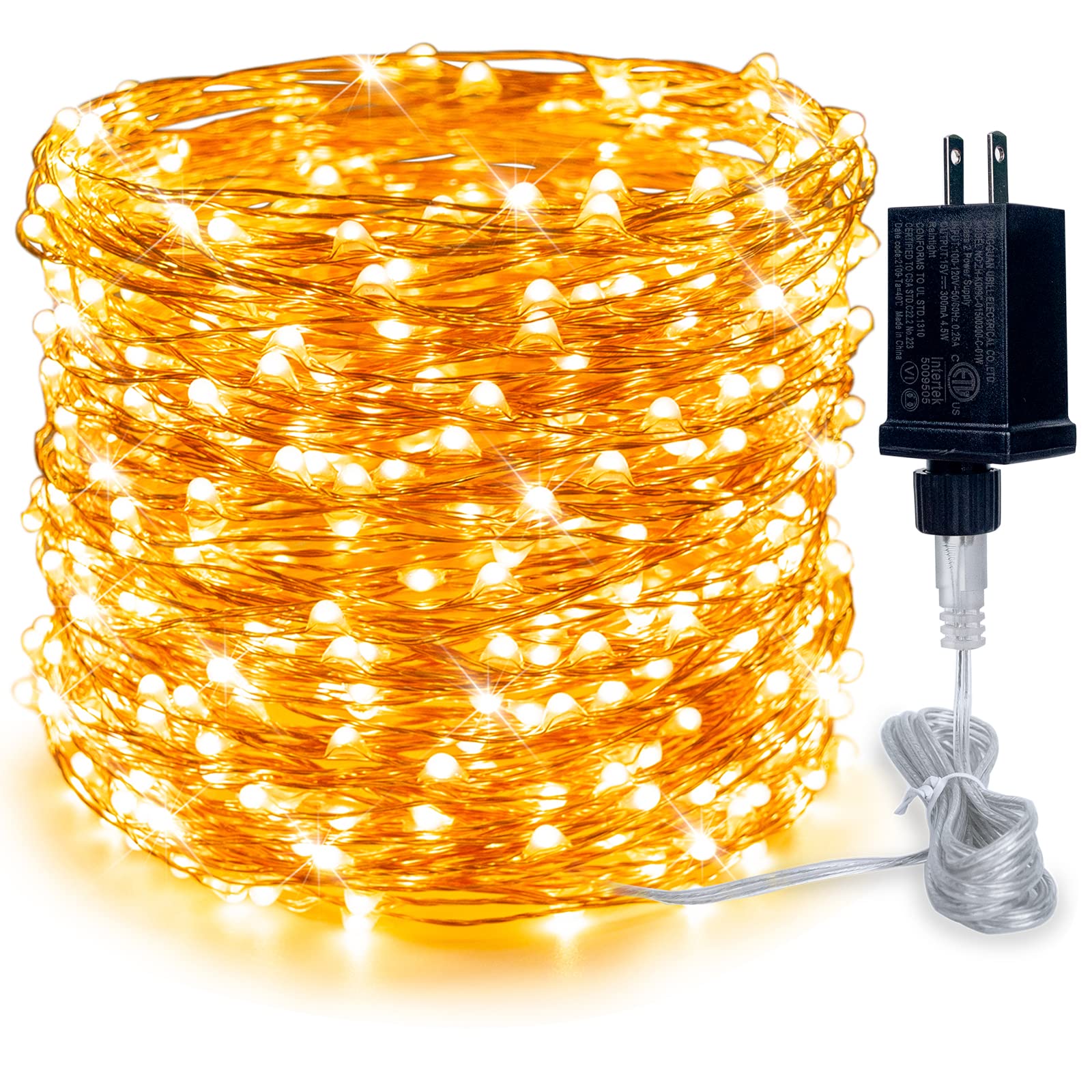 500 LED Extra Long 165ft Copper Wire Fairy Lights - Waterproof Indoor/Outdoor Christmas String Lights for Bedroom, Wedding, Thanksgiving & Home Décor | Perfect for Party, Garden, Patio and Holiday Decorations