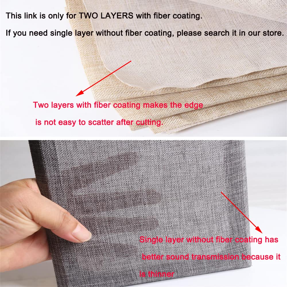 Premium Flushbay Speaker Grill Cloth - 2-Layer Linen Dustproof Mesh Fabric (50x146cm, Grey) for Home Audio, Stage Speakers, Media Cabinets & KTV Boxes - Durable Stereo Fabric Replacement for Enhanced Sound Protection