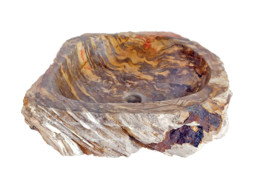 Natural Petrified Wood Bathroom Sink - Unique Stone Vanity Basin for Modern & Rustic Decor - Perfect for Farmhouse, Spa, or Luxury Bathroom Renovations