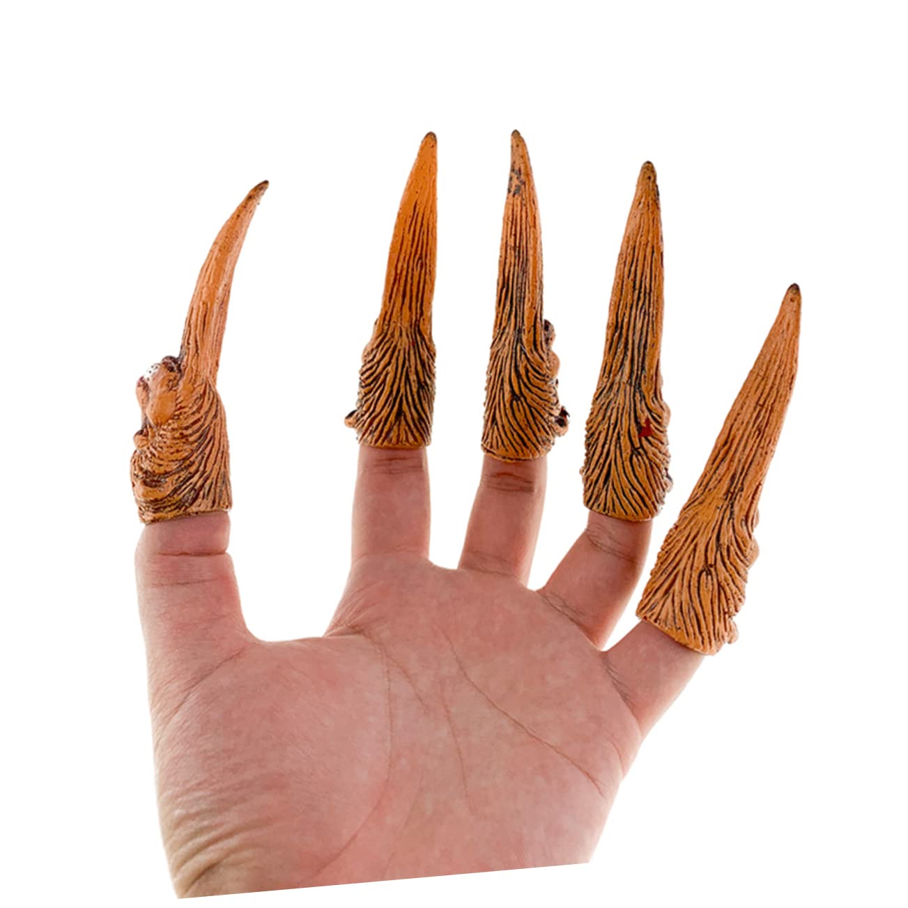 ABOOFAN 2 Pack Halloween Fake Nails Set - Skeleton & Witch Claw Rings, False Nails & Nail Accessories for Prom, Cosplay, and Halloween Party Decorations