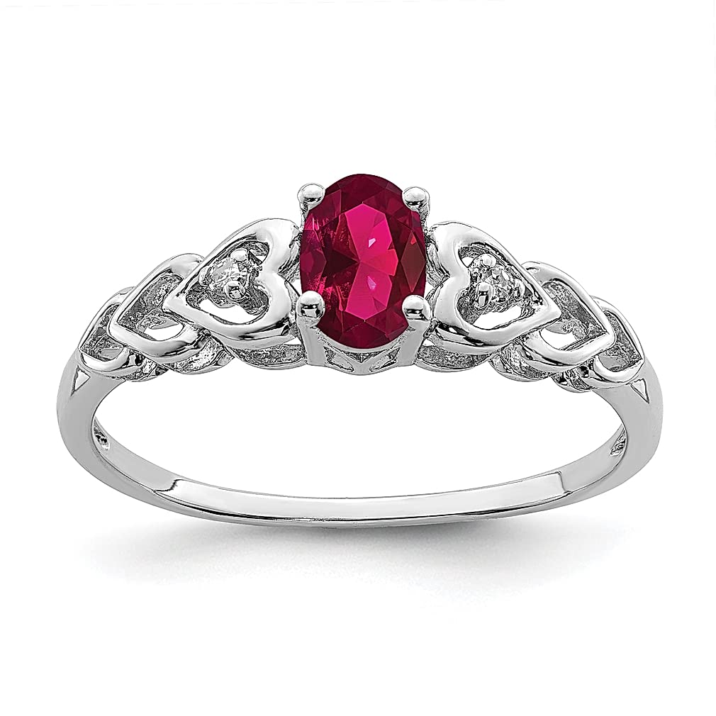 925 Sterling Silver Red Ruby & Diamond Ring - July Birthstone Jewelry for Women | Elegant Gift for Her, Perfect for Anniversaries, Engagements & Special Occasions