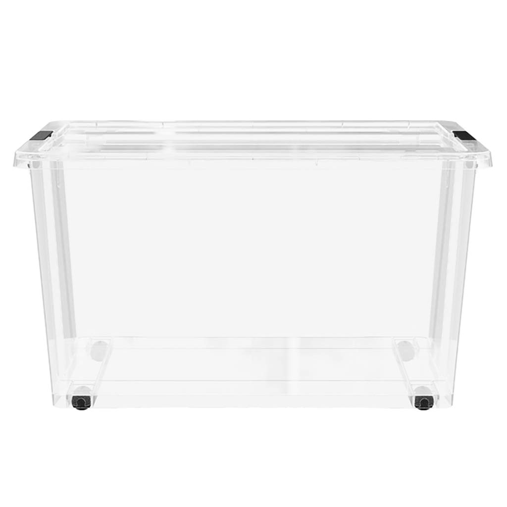 75 Quart Heavy-Duty Plastic Storage Bins with Lids & Wheels - Large Stackable Organizing Containers for Clothes, Toys, Seasonal Items - Durable Semi-Clear White Totes for Home, Garage & Office Organization