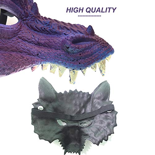 Alodidae 3D Dragon Mask - Scary Halloween Costume for Adults Men, Cosplay Animal Half Face Mask - Perfect for Halloween Parties, Cosplay Events & Costume Contests