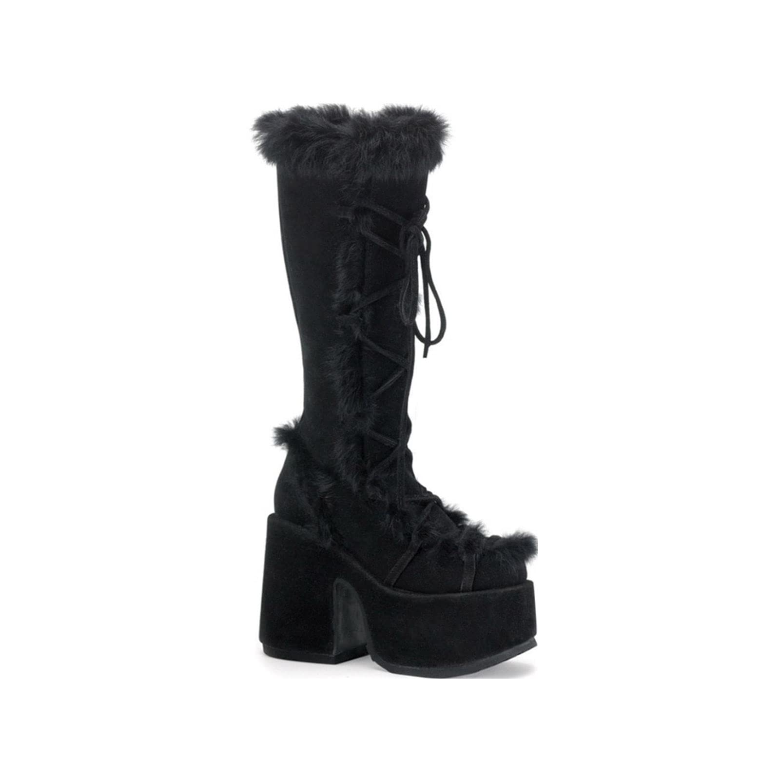 AORUIDA Women's Winter Snow Boots - Warm Fur Lined Suede Knee High Boots with Platform Block Heel & Round Toe | Perfect for Cold Weather, Snowy Days & Outdoor Activities