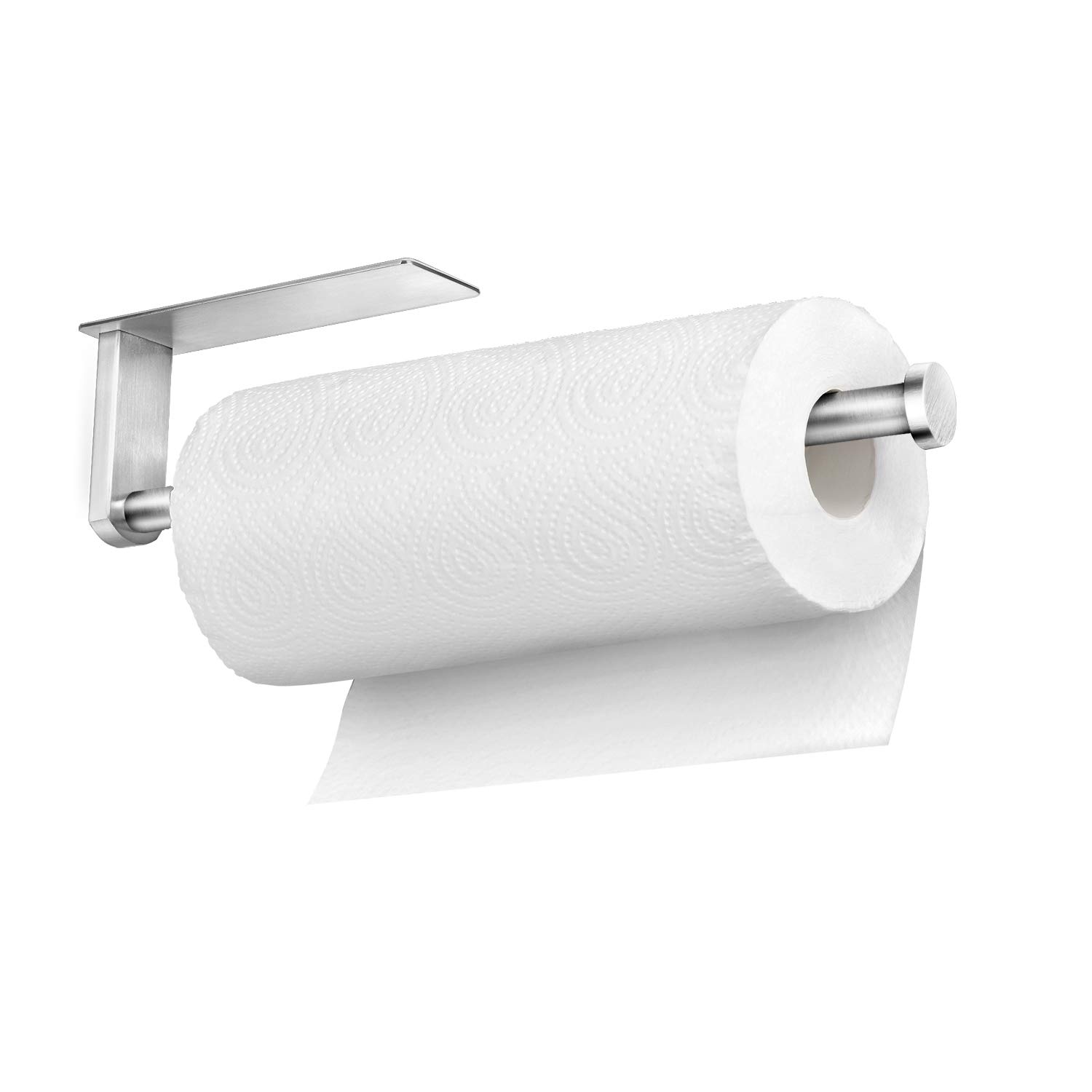 Under Cabinet Paper Towel Holder - Wall Mount Kitchen Paper Towel Roll Dispenser Fits All Sizes, Stainless Steel (Silver) - Perfect for Small Spaces & Easy Access While Cooking