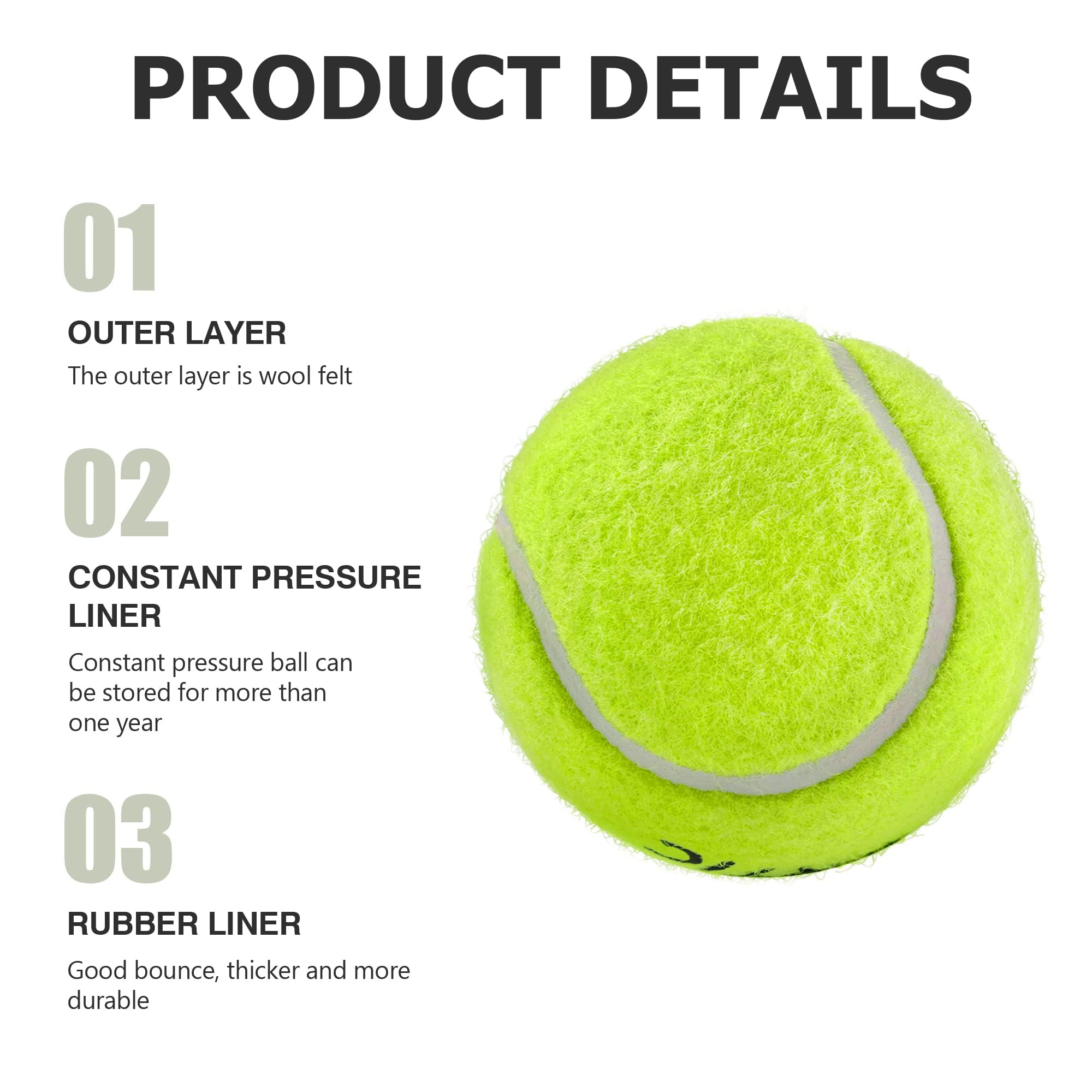 **SPORTIC Pressurized Tennis Balls - 12PC or 36PC with Mesh Bag | High Bounce Training & Practice Balls for Beginners, Pets & Dogs | Perfect for Court Play, Backyard Drills & Dog Fetch Games**