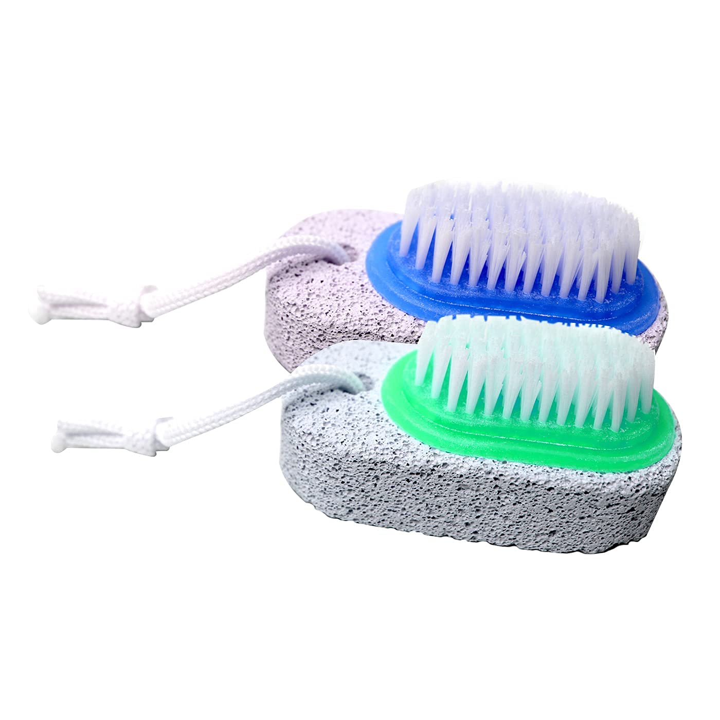 Boxo 2-in-1 Foot Brush with Pumice Stone - Exfoliating Dead Skin Remover for Soft Feet - Set of 2 - Perfect for Pedicure, Callus Removal & At-Home Foot Care