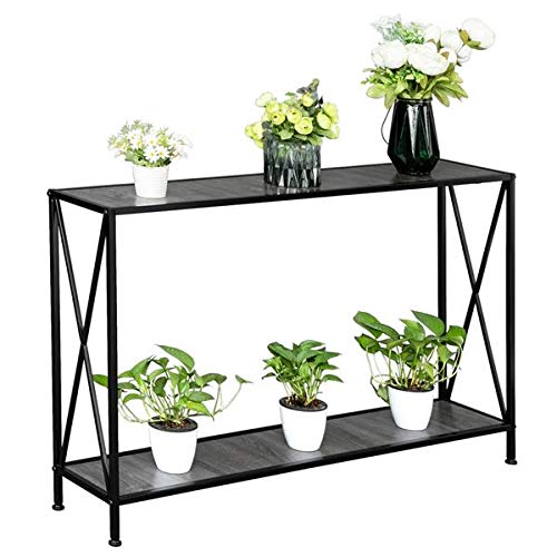 Modern 2-Tier X-Design Console Table with Storage Shelf - Sofa Side Table, Bookshelf & Entryway Accent Table for Living Room, Hallway - Artisasset Grey MDF | Perfect for Small Spaces, Home Decor & Organizing Entryways
