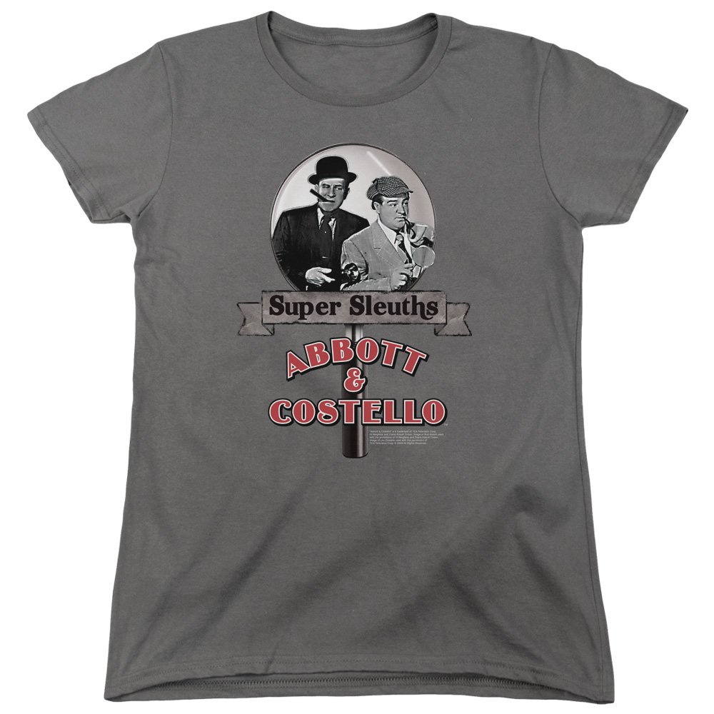 Vintage Abbott and Costello Super Sleuths TV Movie Women's T-Shirt | Classic Comedy Duo Graphic Tee | Perfect for Casual Wear, Fan Gifts & Retro Theme Parties