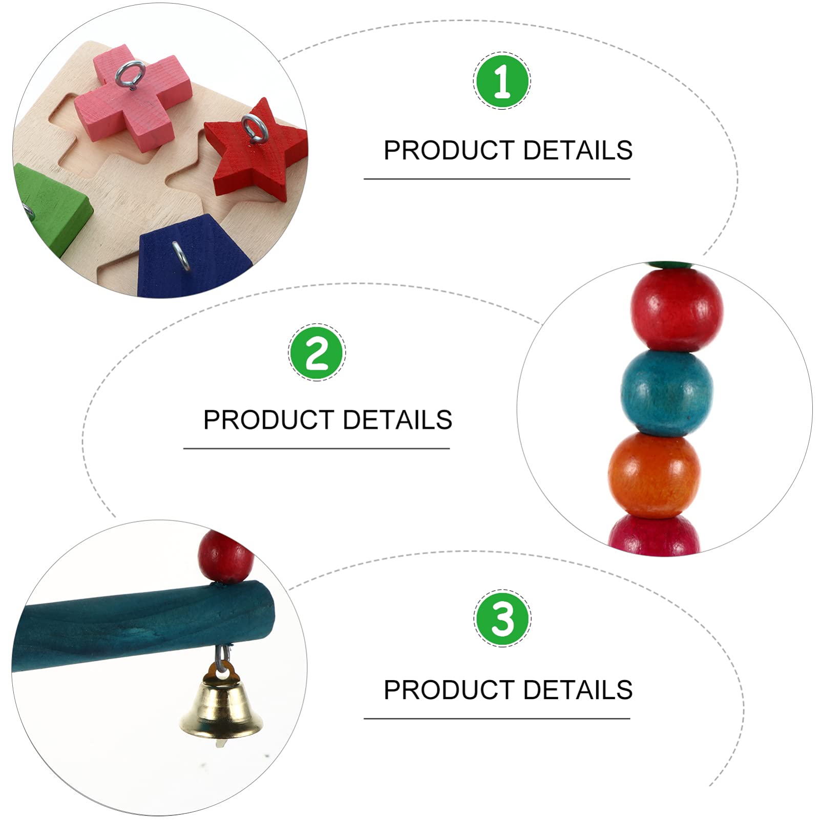 Balacoo 4-Piece Parrot Chewing Toy Set - Interactive Bird Training & Trick Toys for Parrots - Fun Pet Bird Swing & Intelligence Toys for Playtime & Mental Stimulation