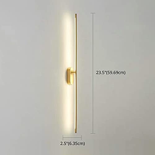 CraftThink LED Wall Sconce - Modern Minimalist Linear Metal Wall Light Fixture in Brass Finish | Warm White Lighting for Bathroom, Bedroom, Living Room & Dining Room | Perfect for Hallways, Corridors & Ambient Lighting