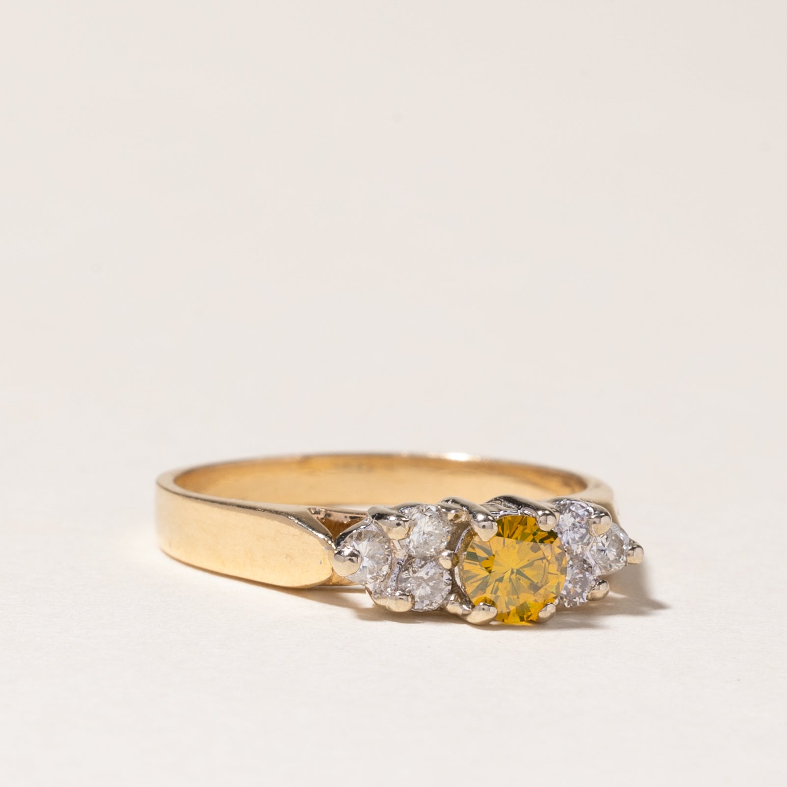 Exquisite 0.28ct Yellow & White Diamond Engagement Ring | 0.24ctw | Size 7.75 | Perfect for Proposals, Anniversaries & Special Occasions