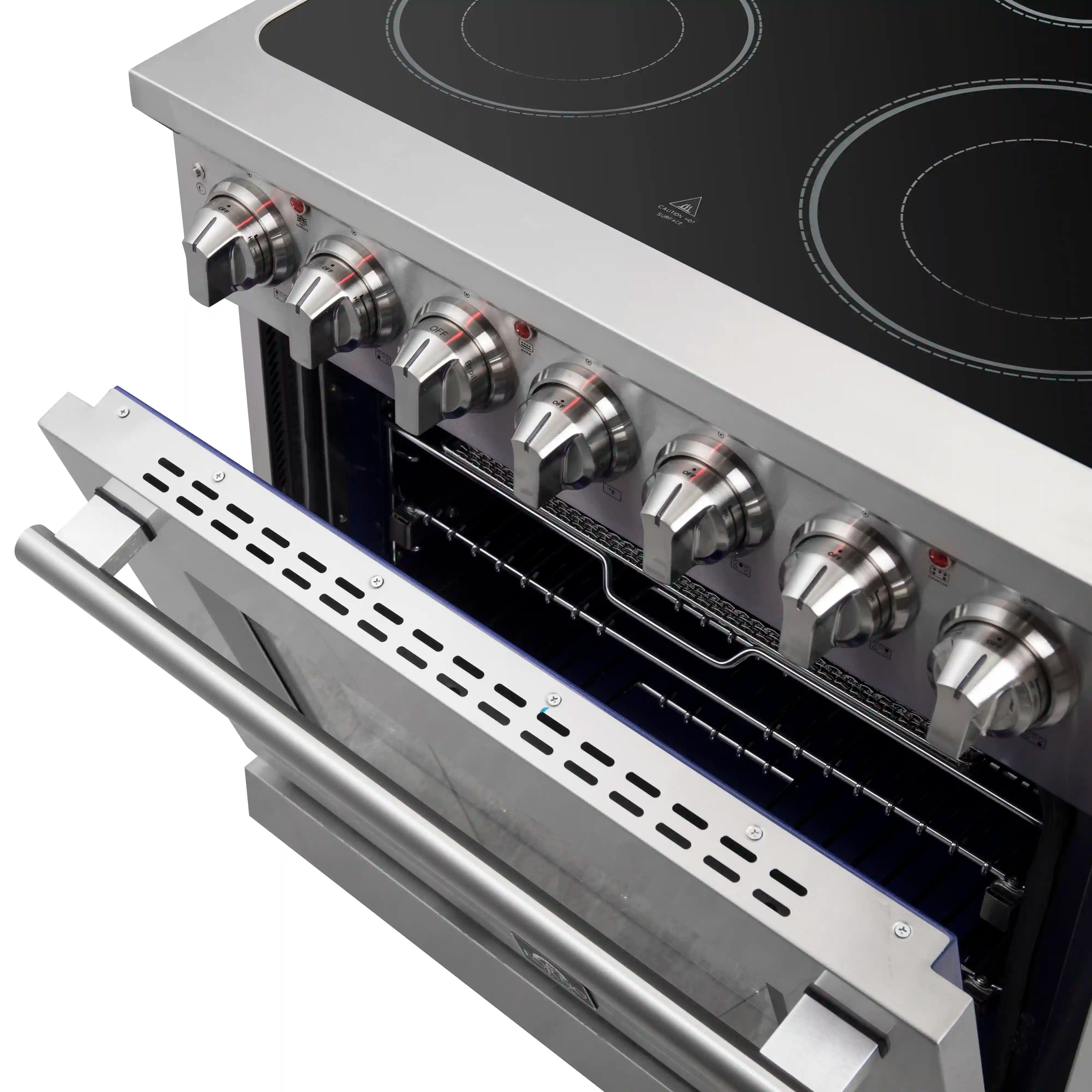 Forno Massimo 30 Inch Freestanding Electric Range - Stainless Steel Oven with 5 Burners & Convection (FFSEL6020 30) - Perfect for Home Kitchens & Small Restaurants