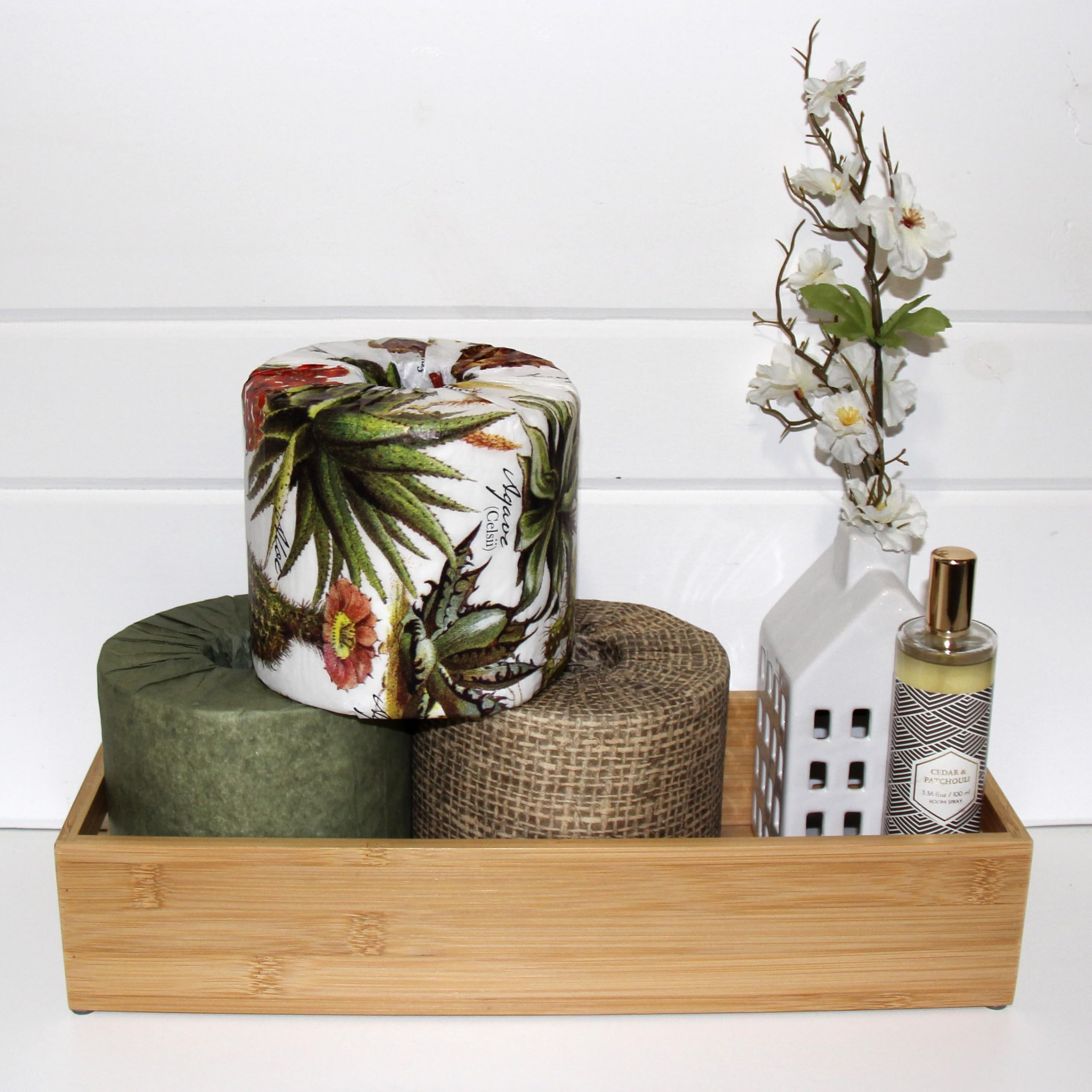 Decorative Toilet Paper Covers Set of 9 - 3 Unique Designs (Desert Garden Pattern) | Fits All Standard Toilet Paper Rolls | Bathroom Decor & Home Styling Accessories