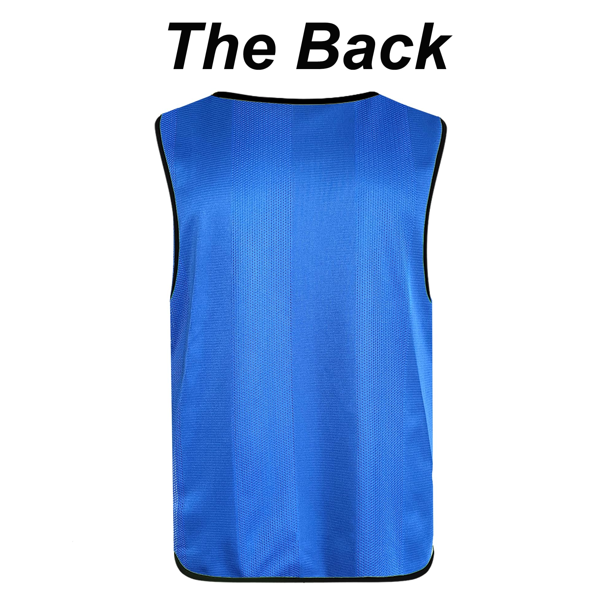Senston 6/12 Pack Reversible Scrimmage Vests for Football & Soccer Training - Breathable Mesh Pinnies for Adults & Youth - Perfect for Team Practice, Gym Class & Sports Drills