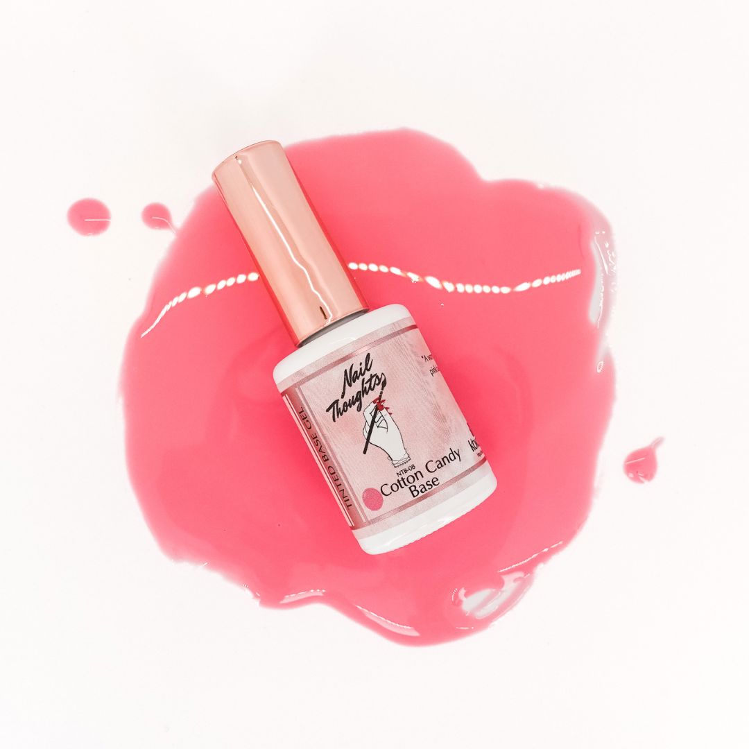Nail Thoughts NTB R08 Cotton Candy Base 50G - Long-Lasting Nail Polish Base Coat for Gel & Acrylic Nails - Perfect for Salon & Home Manicures