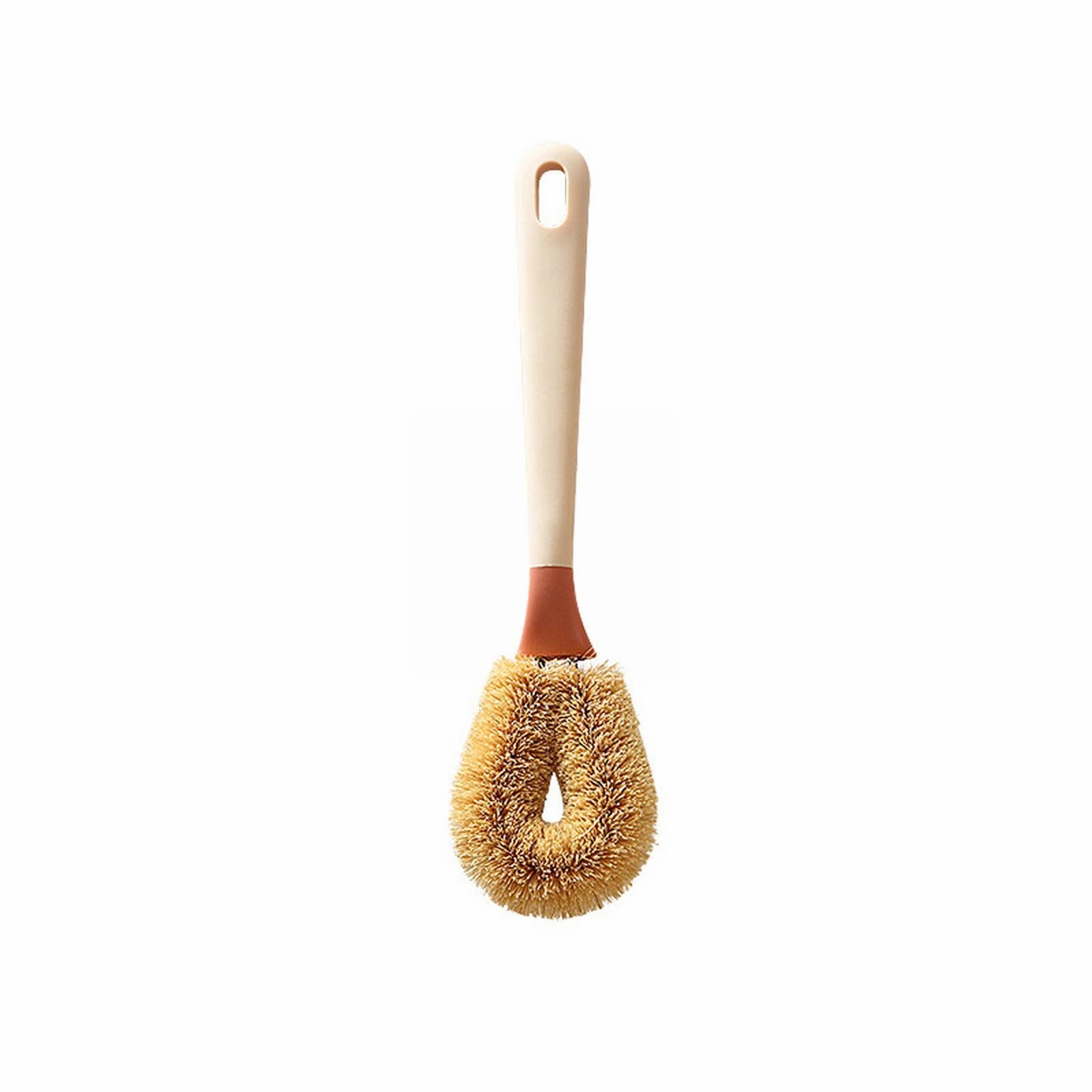 **Eco-Friendly Coconut Fiber Dishwashing Brush - Long Handle Kitchen Cleaning Brush for Pots, Pans & Gas Stoves - Removes Tough Grease & Oil - Dish Brush Holder Included (Brown, One Size) - Perfect for Daily Kitchen Cleaning & Heavy-Duty Scrubbing**