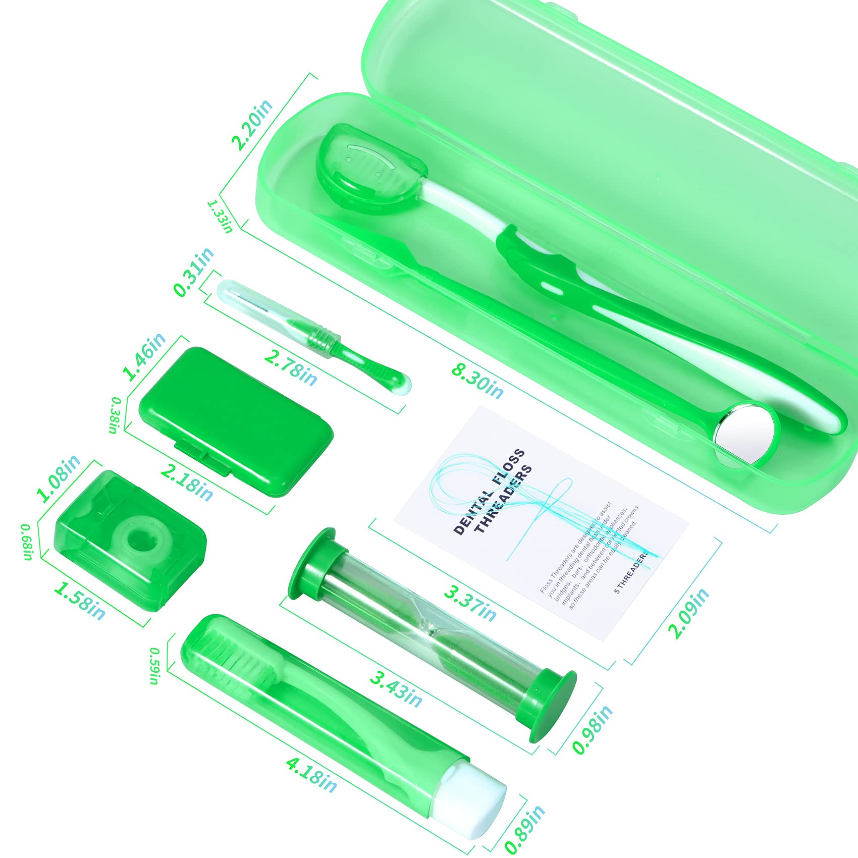 Annhua 8-Piece Braces Care Kit - Orthodontic Cleaning Tools with Interdental Brush & Wax for Travel