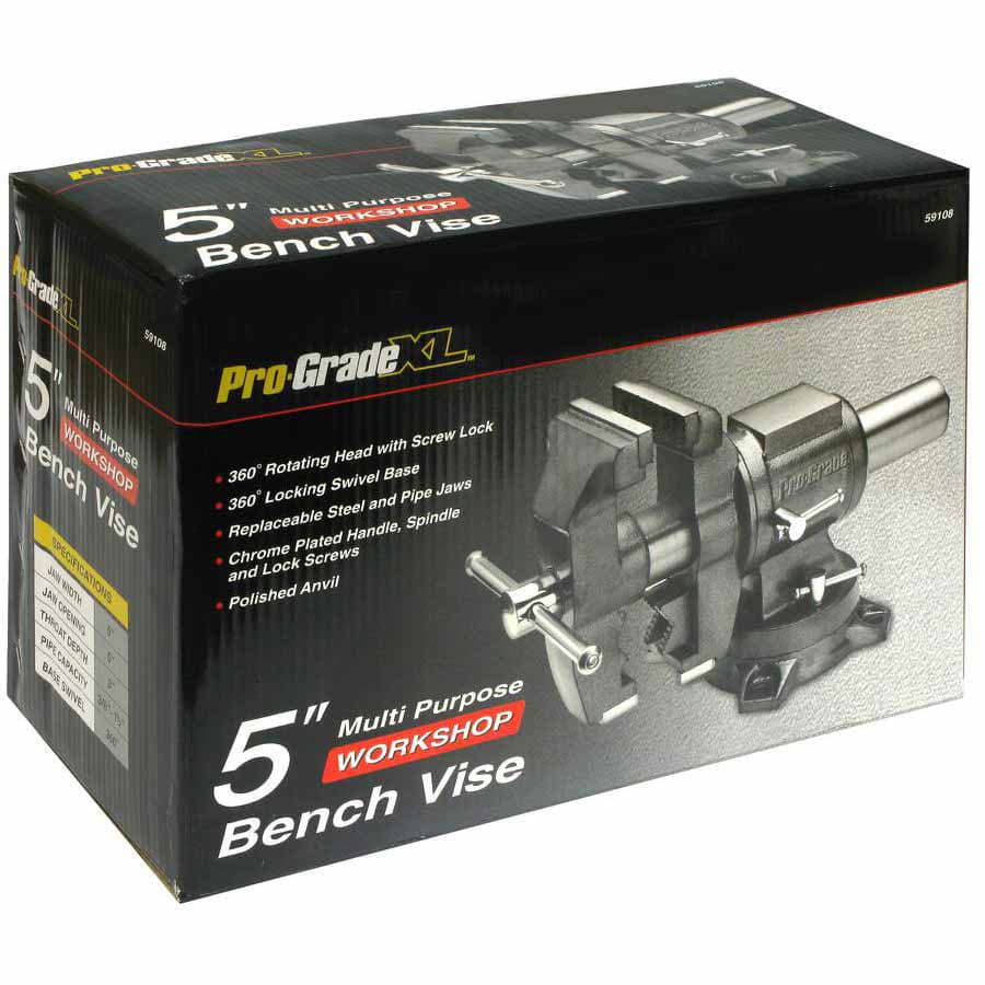 Allied 59108 5-Inch Heavy Duty Multi-Purpose Workshop Bench Vise - Perfect for Woodworking, Metalworking & DIY Projects