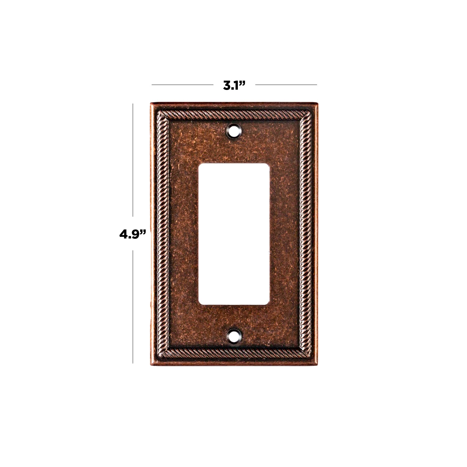 4-Pack Decorative Zinc Cast Sponged Copper Wall Plate Outlet Switch Covers - Rocker/Receptacle/Toggle/Combo Styles - 1 Decorator Size - Perfect for Home, Office & Commercial Spaces