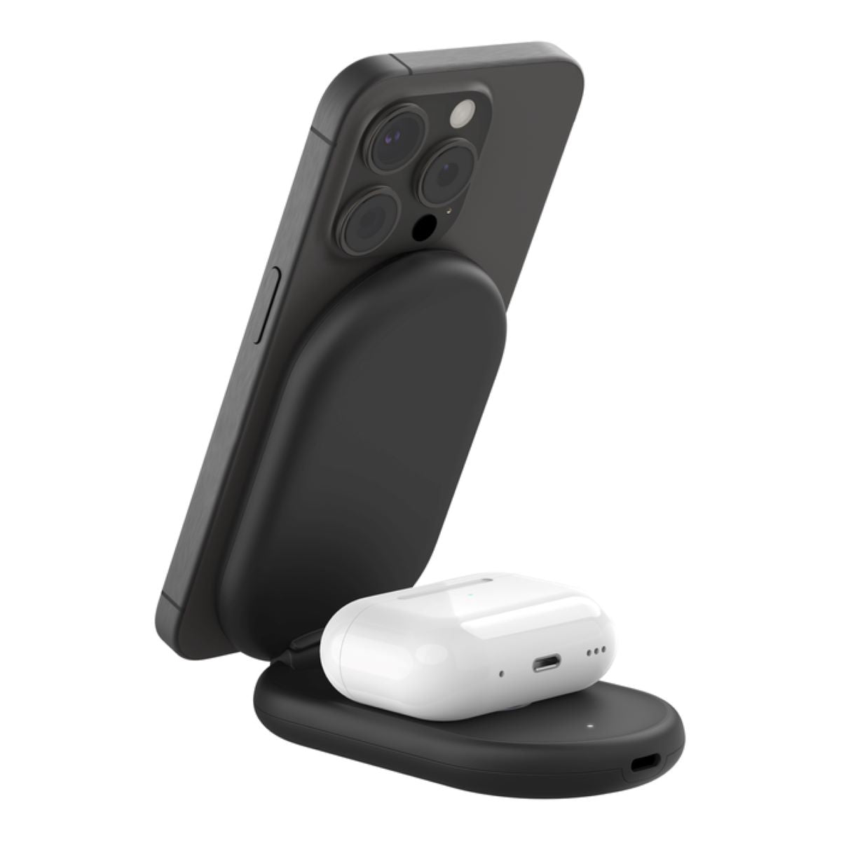 Belkin BoostCharge 2-in-1 Qi2 Magnetic Foldable Wireless Charger 15W - Fast Charging for iPhone & Android - Perfect for Bedside, Office & Travel