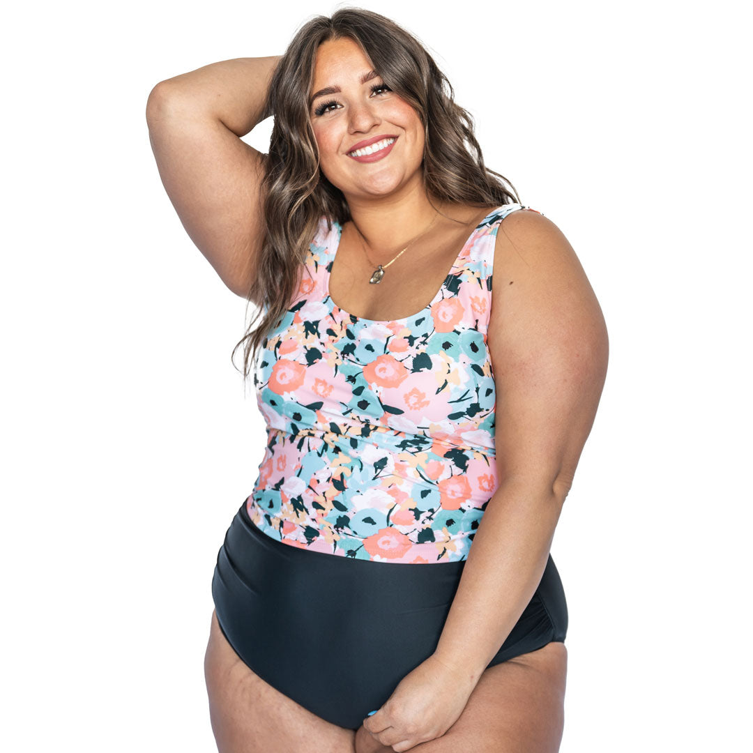 Women's Scoop Neck Ladder Back Tankini Top - Sexy Swimwear for Beach & Pool - Perfect for Summer Vacation and Water Sports