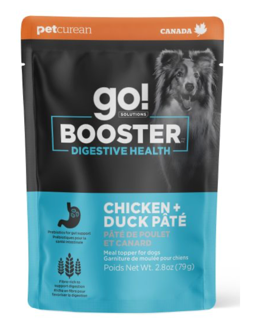 Go! Dog Booster Digestive Health Chicken & Duck Pate (2.8oz/79.3g) - Premium Wet Dog Food for Sensitive Stomachs & Digestive Support - Perfect for Small & Medium Dogs at Home or Travel