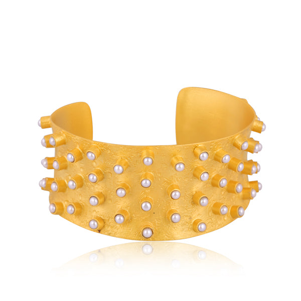 Sunbeam Pearl Cuff Bracelet - Elegant & Stylish Jewelry for Women, Perfect for Parties, Weddings & Everyday Wear