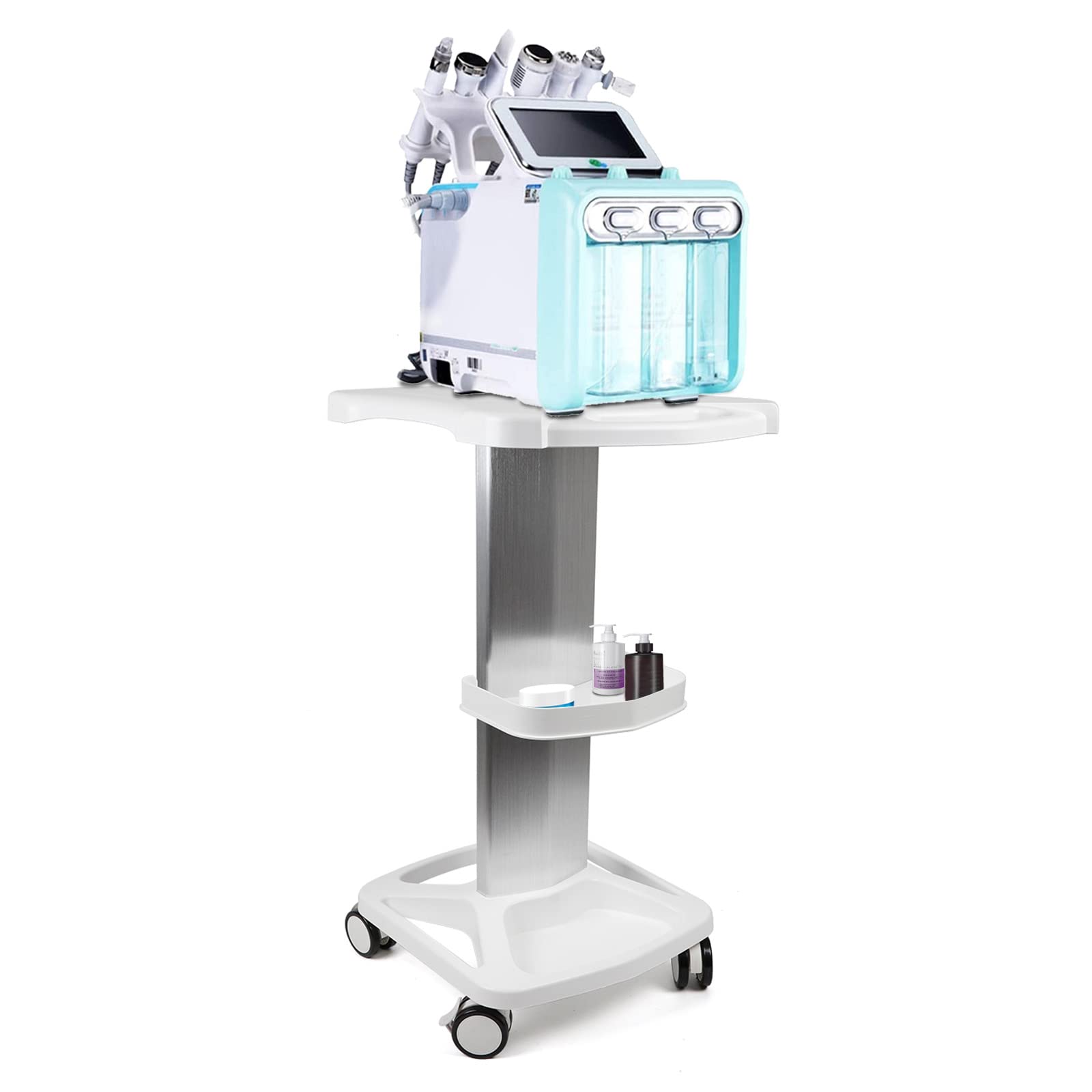 Professional Beauty Salon Trolley Cart - Aluminum Alloy Mobile Rolling Stand for Spa, Tattoo & Body Beauty Equipment | White | Perfect for Salon, Clinic & Home Use