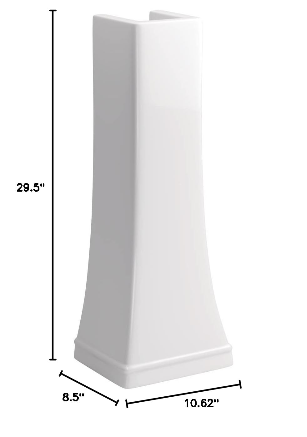 PROFLO PF1071 Holyoke White Bathroom Sink Pedestal - Compatible with PF1171WH, PF1174WH, PF1178WH Sinks - Perfect for Modern Bathroom Renovations & Vanity Upgrades