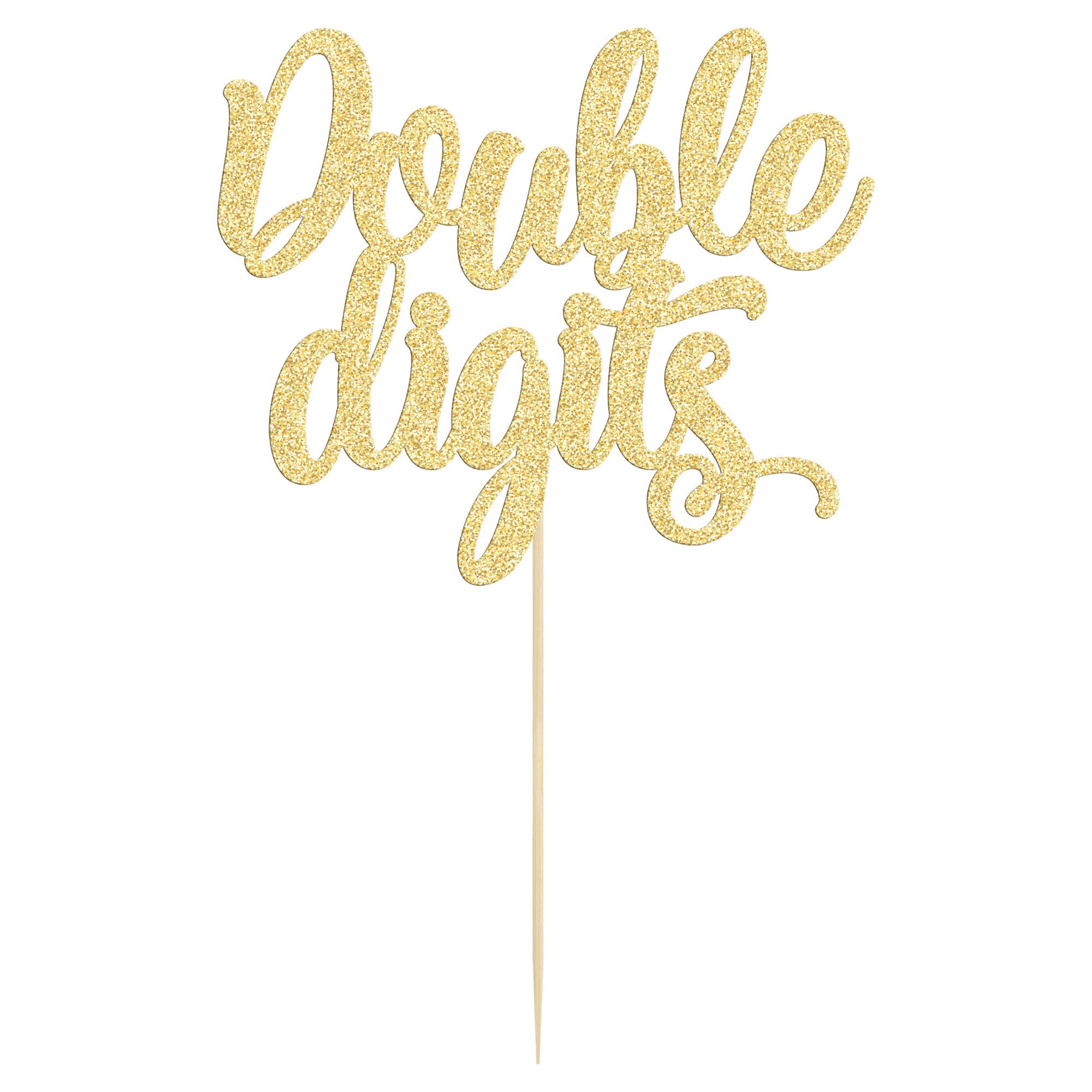 Gyufise 10th Birthday Cake Topper - Double Digit Gold Glitter '10' Cake Decoration for 10 Year Old Birthday Party Supplies | Perfect for 10th Anniversary Celebrations, Milestone Birthdays & Special Occasions