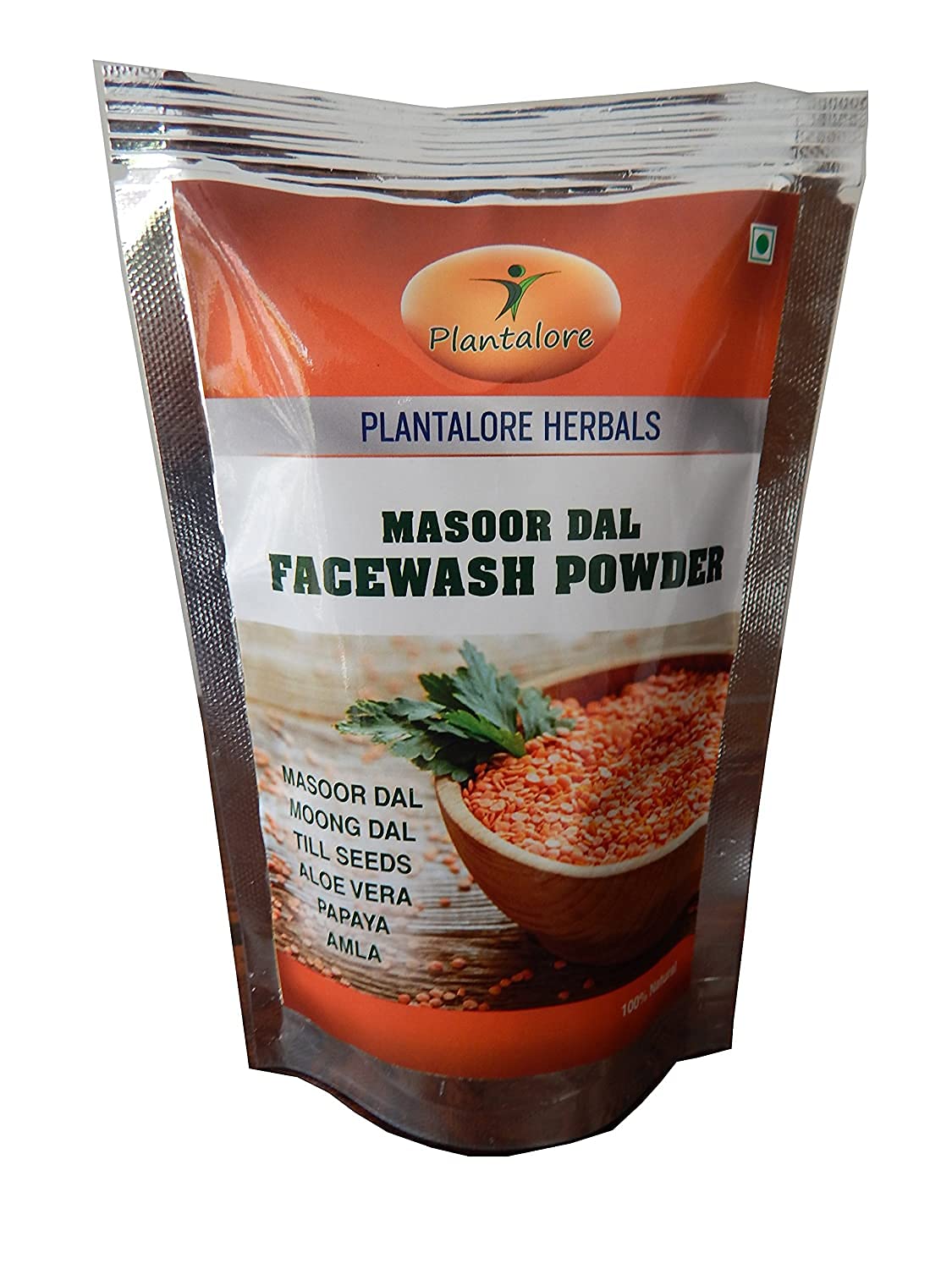 Organic Masoor Dal Face Wash Powder for Glowing Skin - 100gm | Natural Exfoliating & Brightening Facial Cleanser for Daily Skincare Routine
