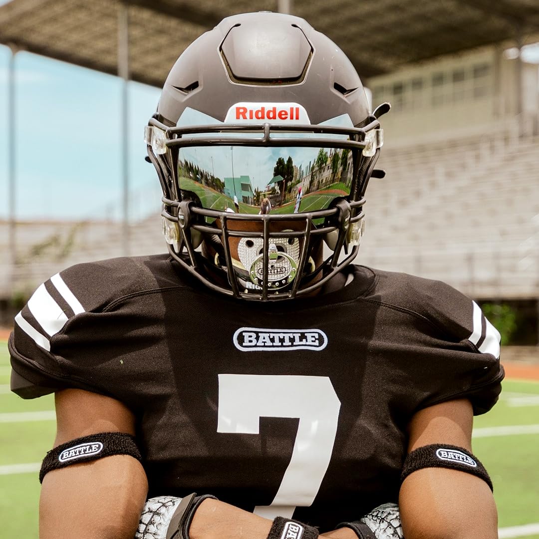 Battle Sports Binky Oxygen Football Mouthguard - Detachable Strap, Maximum Breathability, Works with Braces & No Boiling Required | Perfect for Football, Rugby, Lacrosse & Contact Sports Players