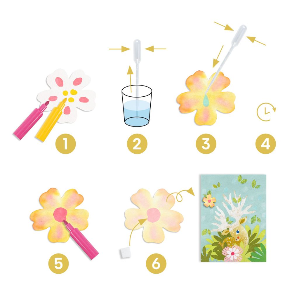 Djeco Create with Paper Kit - DIY Art & Craft Activity with Blotting Paper for Kids - Perfect for Creative Projects & Home Decor