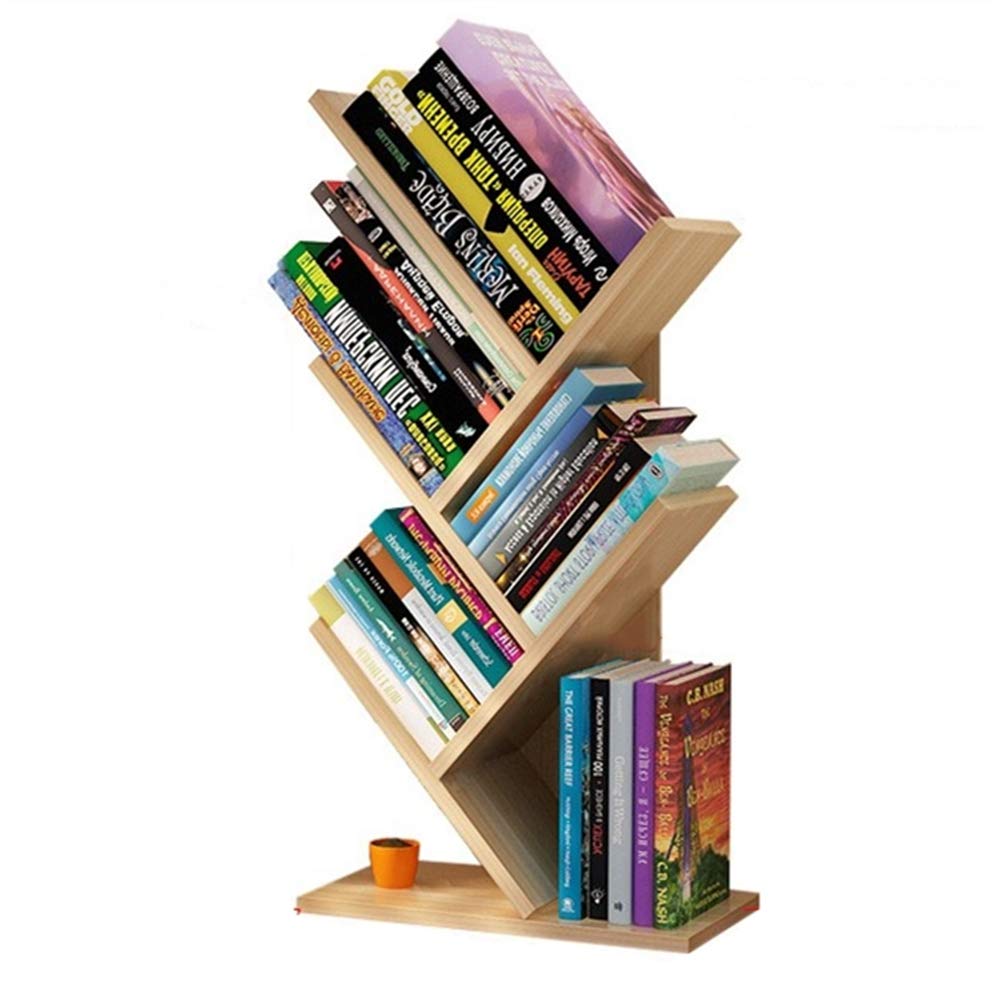4-Tier Bookcase Tree Bookshelf - Sturdy Book Rack & Magazine Organizer for Books, CDs, Photos - Perfect for Living Room, Home Office & Kids Room Storage Solutions