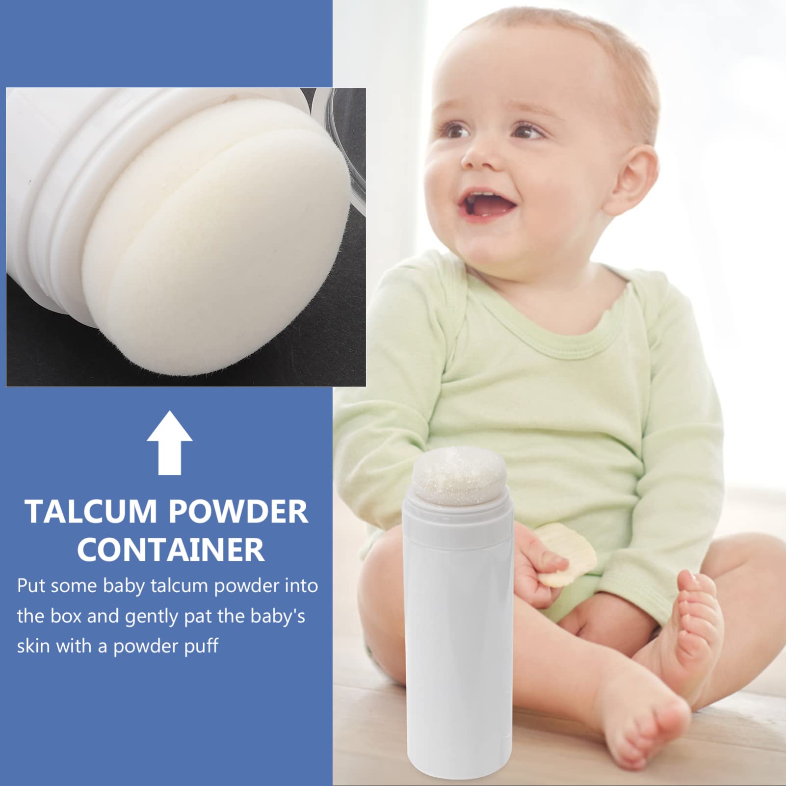 Beaupretty Talcum Powder Puff Bottle - Portable Loose Powder Dispenser for Hairline, Blush & Baby Powder | Travel Size Cosmetic Holder (2 Pack) | Perfect for Makeup Touch-ups, Travel & On-the-Go Use