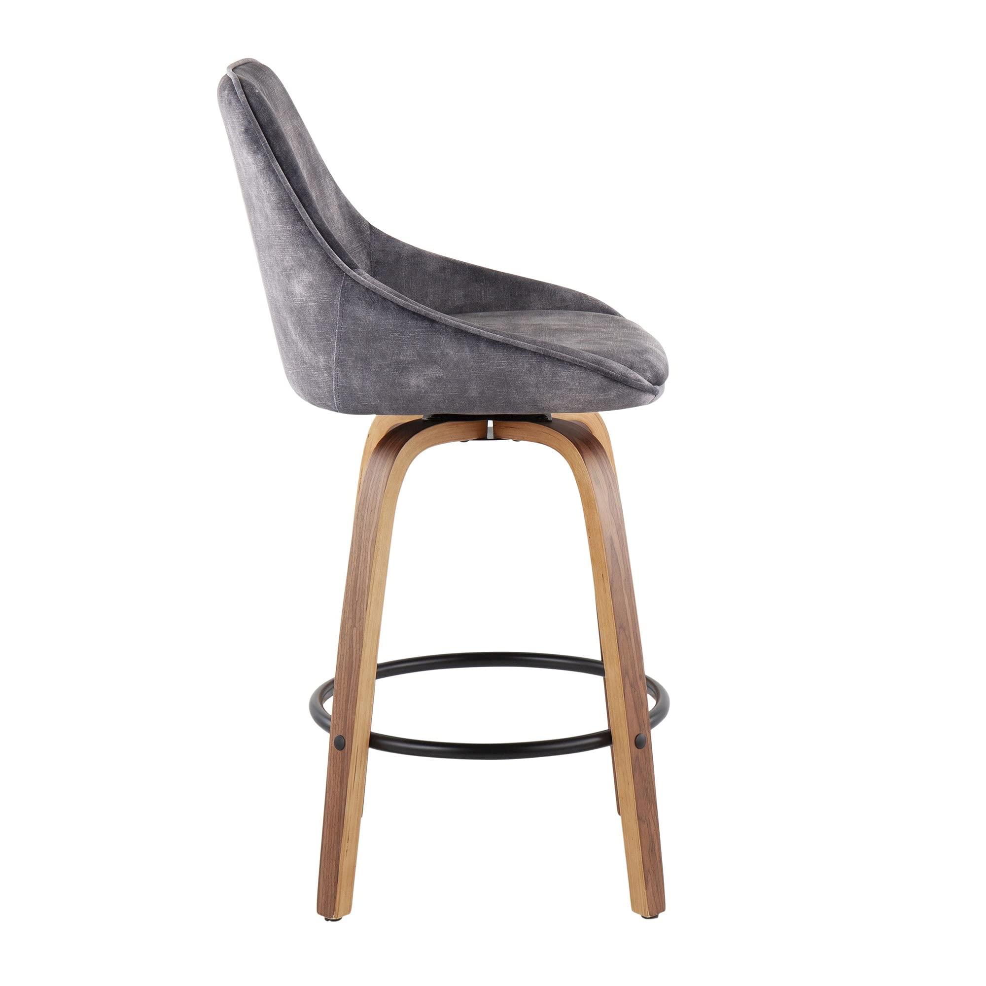 Black Metal Counter Stools Set of 2 - LumiSource Diana Bar Height Kitchen Stools for Counter & Island - Modern Dining & Breakfast Nook Seating