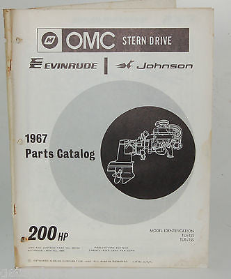 1967 Evinrude Parts Catalog for 200 HP OMC Stern Drive - Genuine Replacement Parts for Outboard Motor Repair & Maintenance | Perfect for Marine Mechanics & Boat Restoration Projects